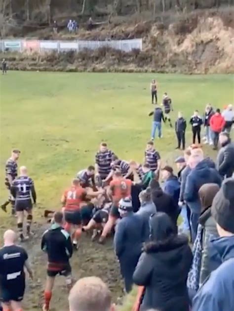 Rugby Chiefs Launch Investigation As Brutal Mass Brawl Sees Four Players Sent Off Mirror Online