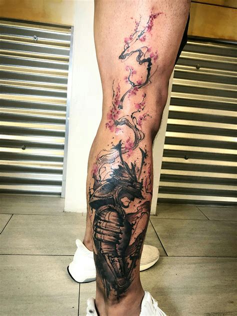 Samurai Tattoo By Nancy Red Baron Ink Nyc Tattoos Leg Tattoos
