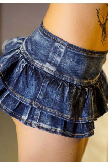 Denim Micro Mini Skirt RK063392 ShopperBoard