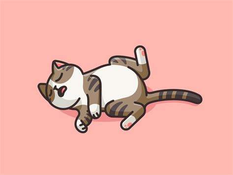 Cat Sleeping Cat Paw Drawing Cat Stickers Cute Cartoon Wallpapers