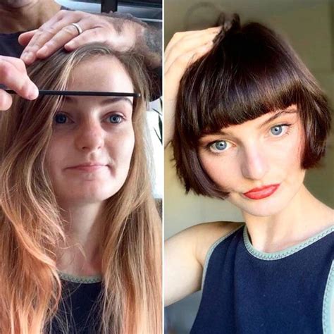 Mind Blowing Hair Transformation Before And After Photos Gallery Long To Short Hair Hair