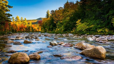 Nature Landscape Sky Trees Forest Rocks River Fall Mountains