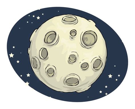 Vinilo Pixerstick Ilustración De Dibujos Animados De Una Luna Pixers