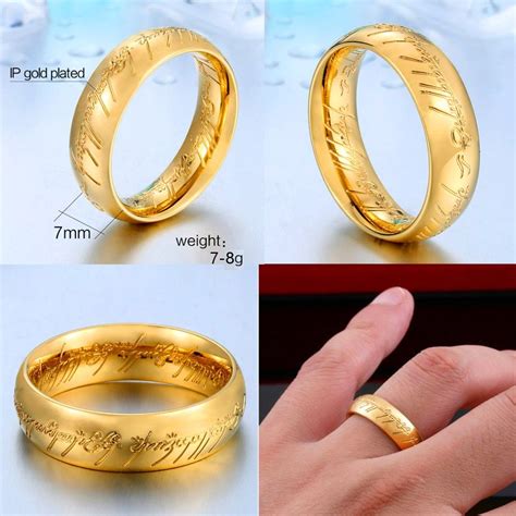 2020 Gold Color Hobbit T Ring Stainless Steel One Ring Of Power