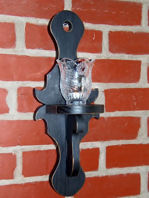 Primitive Handmade Wall Sconce Set Of Two Etsy