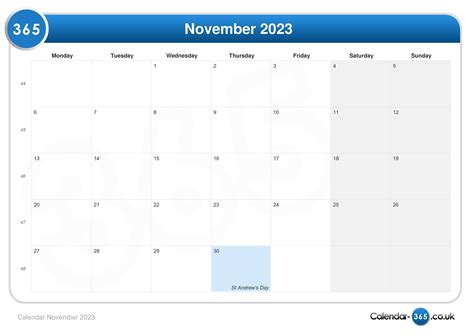 Calendar November 2023