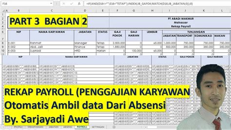 MEMBUAT APLIKASI PAYROLL PENGGAJIAN KARYAWAN DENGAN EXCEL PART