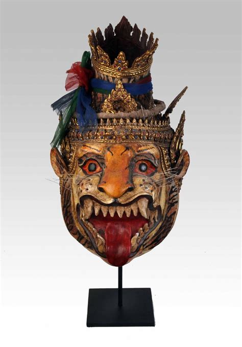 Thai Hermit Mask With Head Of Tiger Lersi Na Seua Tiger Artwork