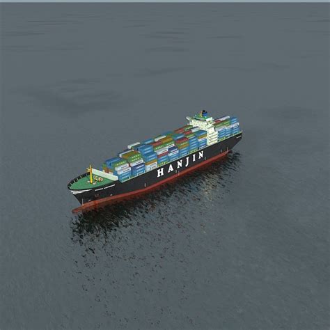Cargo Ship Hanjin D Model Turbosquid