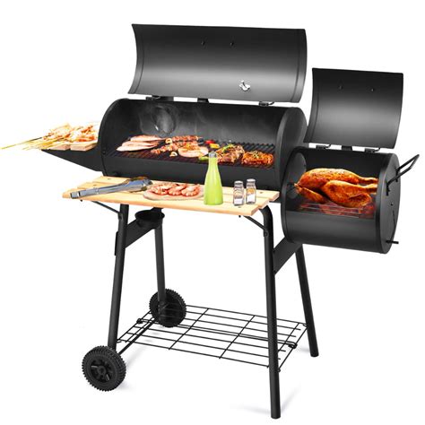 Giantex Charcoal Bbq Grill Barbecue Grill Outdoor Rolling