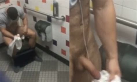 Spy On A Muscled Guy In The Public Toilet Spycamfromguys Hidden Cams