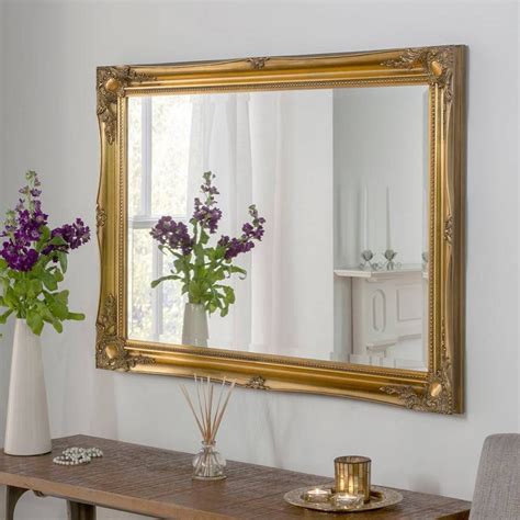 Carved Gold Rectangle Mirror X Cm Gold Mirror Wall Mirror Wall Framed Mirror Wall