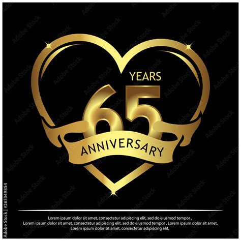 65 Years Anniversary Golden Anniversary Template Design For Web Game