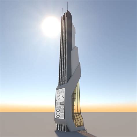 Futuristic Sci Fi Skyscraper 06 3d Model Cgtrader