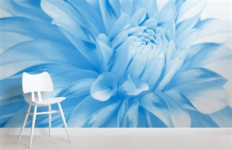 Give a beautiful look to your walls with our self adhesive, peel and stick wallpaper wall mural. Pale Blue Flower Wallpaper Wall Mural | MuralsWallpaper.co.uk