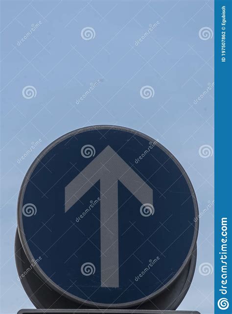 Direction Arrow Points In One Way Stock Photo Image Of Feature