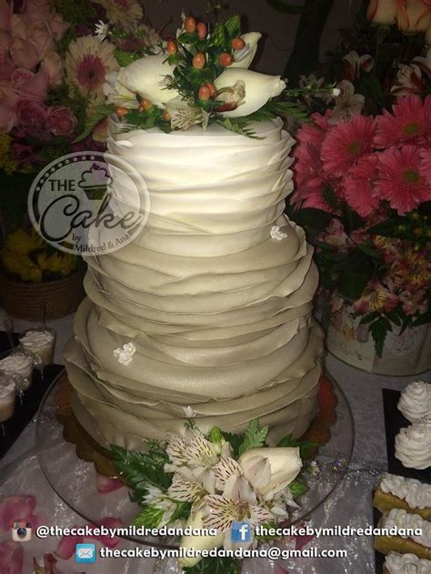 Ruffled Wedding Cake Cake By Thecake By Mildred Cakesdecor