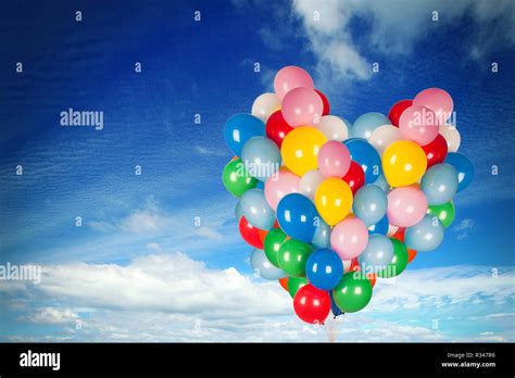 Colorful Balloons In The Sky Stock Photo Alamy