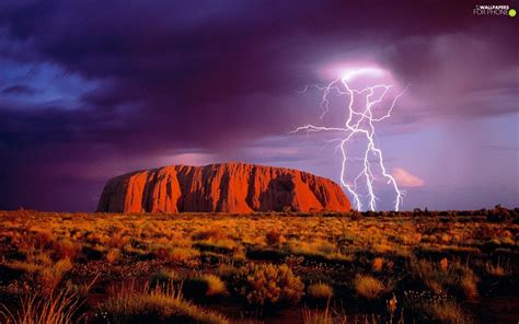 Storm Rocks Australia Desert For Phone Wallpapers 1680x1050
