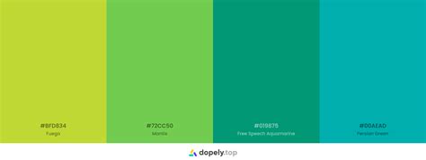 Green Color Palette Inspirations With Names And Hex Codes Inside Colors