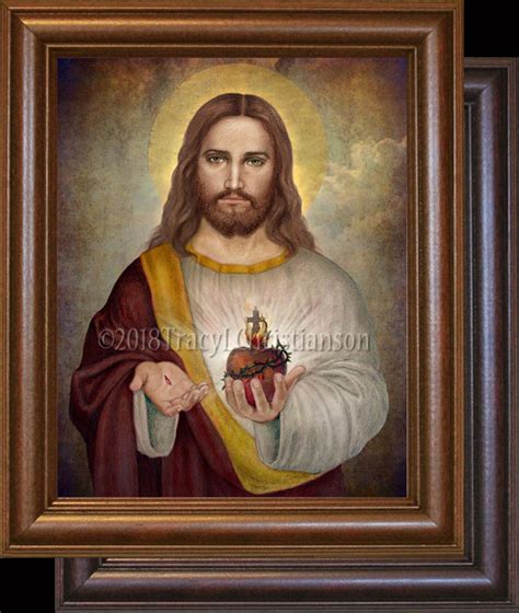 Sacred Heart Of Jesus A Framed Portraits Of Saints
