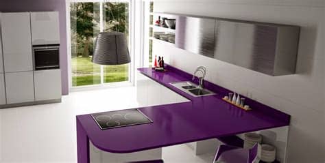 Encimera para cocina en tablero base de partículas de madera hidrófuga recubierto con laminado de alta presión en acabado blanco soft. Encimeras de cocina: ¿granito o cuarzo? - Cocinas con estilo