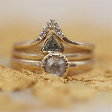 yellow gold grey diamond alternative diamond rings | Alternative engagement rings, Alternative 