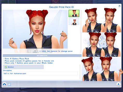 Youtubercc Finds Katverse Gallery Pose Pack 01 Sims 4