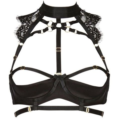 Bordelle Lace And Elastic Harness Shelf Bra 373 Liked On Polyvore Featuring Intimates Bras
