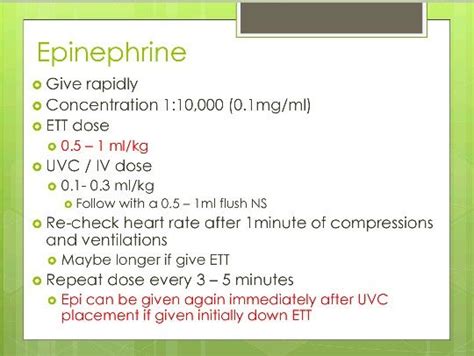 Nrp Epinephrine Doses Via 6th Edition Ob Pinterest Nursing Nicu