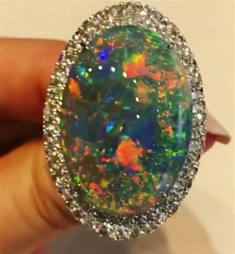 A One Of Kind Solid Black Opal Ring In Platinum Black Opal Ring