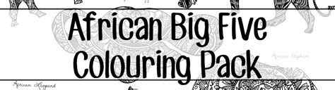 African Big Five Colouring Pack By Screwy Lightbulb