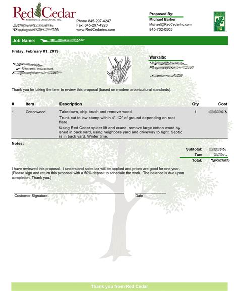 Free Tree Service Contract Template