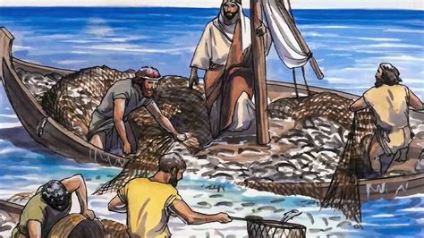 Childrens Daily Bible Story Peters Nets Overflow With Fish Aug 18