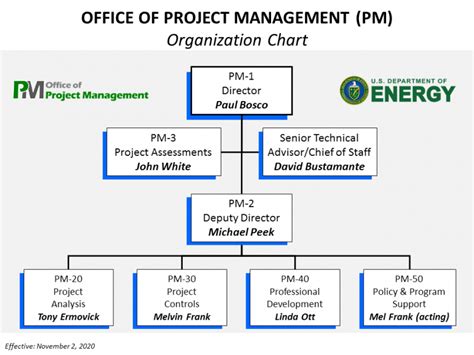 Organization Chart For The Office Of Project Management Department Of