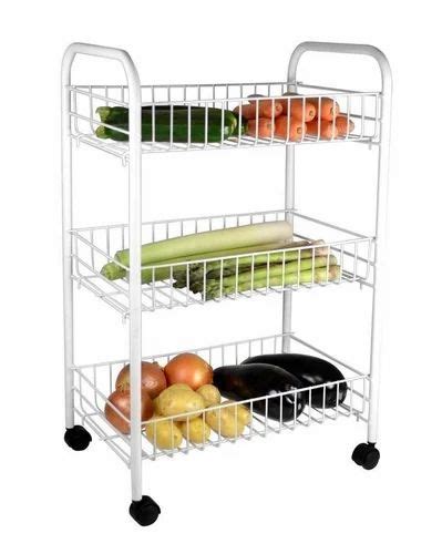 3 Tier Vegetable Fruit Trolley At Rs 550piece Stainless Steel Fruit