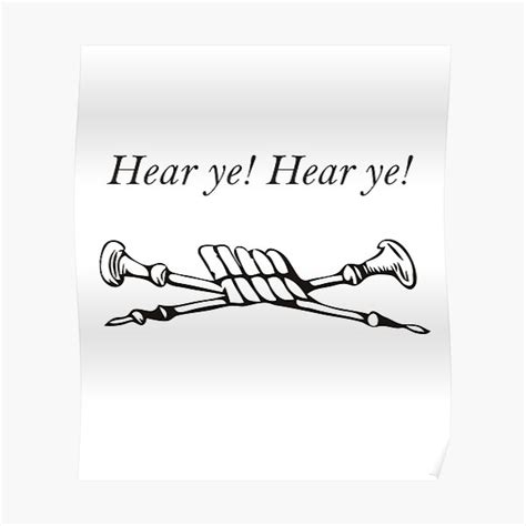 Hear Ye Hear Ye With Antique Trumpet Image Poster By Vintage Tm