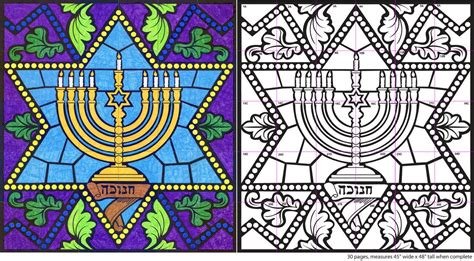 Hanukkah Coloring Pages Art Projects For Kids Stained