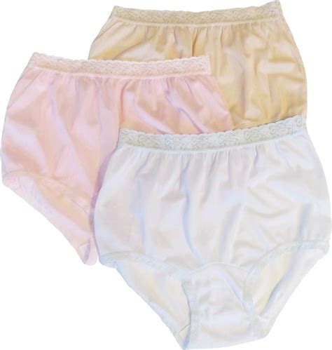 Carole Womens Pastel Nylon Lace Trim Panties Size 11 3 Pack At