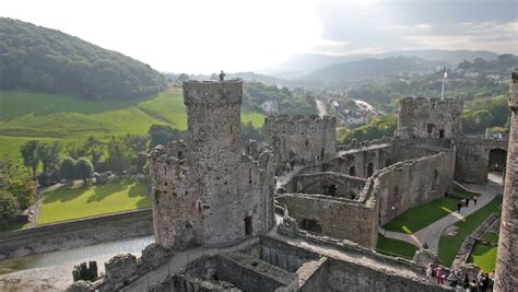 View On Conwy Castle Wales Stock Footage Video 100