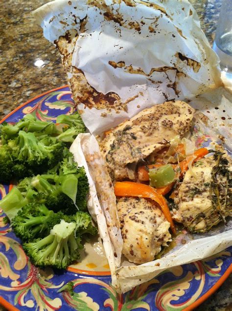 Place on a baking sheet and cook 13 minutes or until parchment browns. Parchment baked chicken loaded with spices with carrots ...