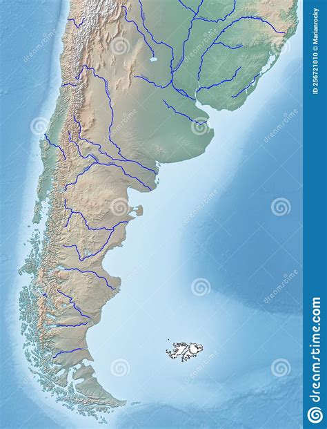 The Continent Of South America Illustration With The Main Rivers In