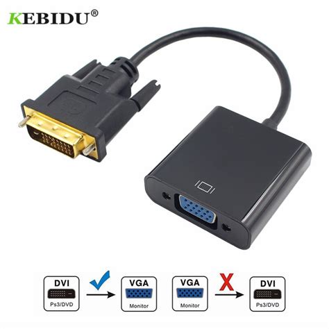 Kebidu Hd 1080p Dvi D To Vga Adapter 241 25pin Dvi Male To 15pin Vga