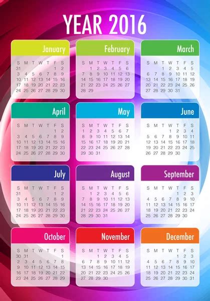 Simple Calendar Template For 2017 To 2021 Stock Vector Image By