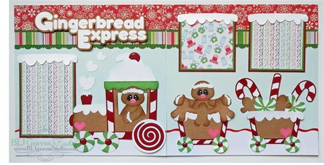 Blj Graves Studio Gingerbread Express Christmas Scrapbook Pages