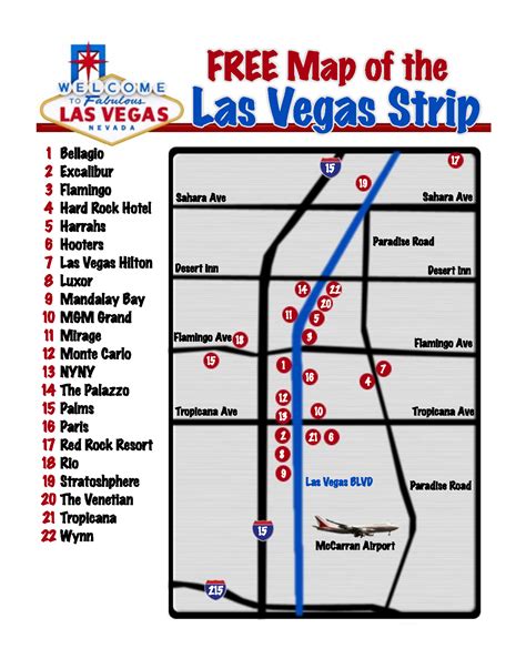Large Map Of The Las Vegas Strip Las Vegas Nevada State Usa Maps Of The Usa Maps