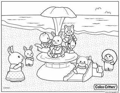 Critters Coloring Beach Calico Pages Vacation Printable