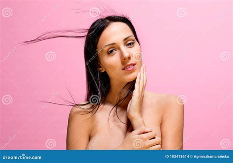 Beautiful Woman Close Up Portrait Stock Photo Image Of Blow Model