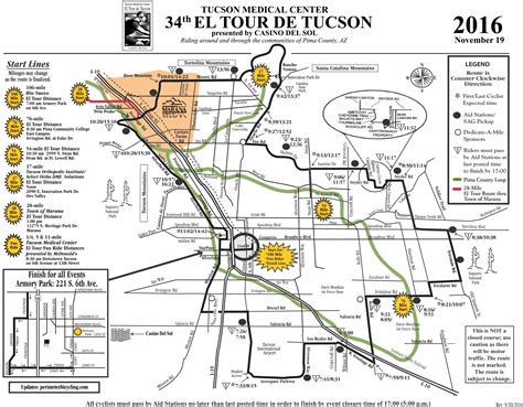 El Tour De Tucson 2016 Map Maping Resources