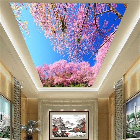3d Photo Wallpaper Ceiling Room Custom Mural Cherry Tree